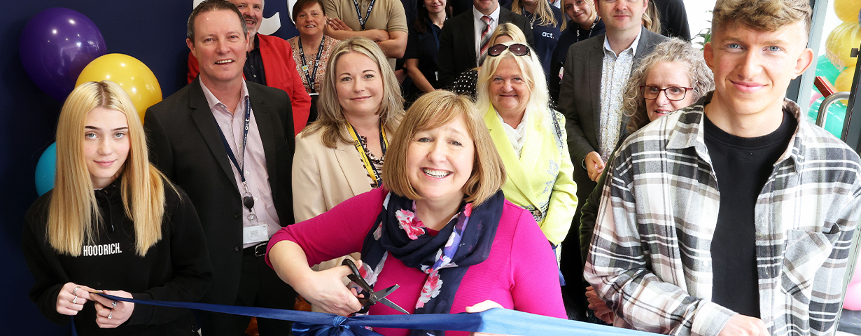 Lynne Neagle and guests opening Pontypool centre